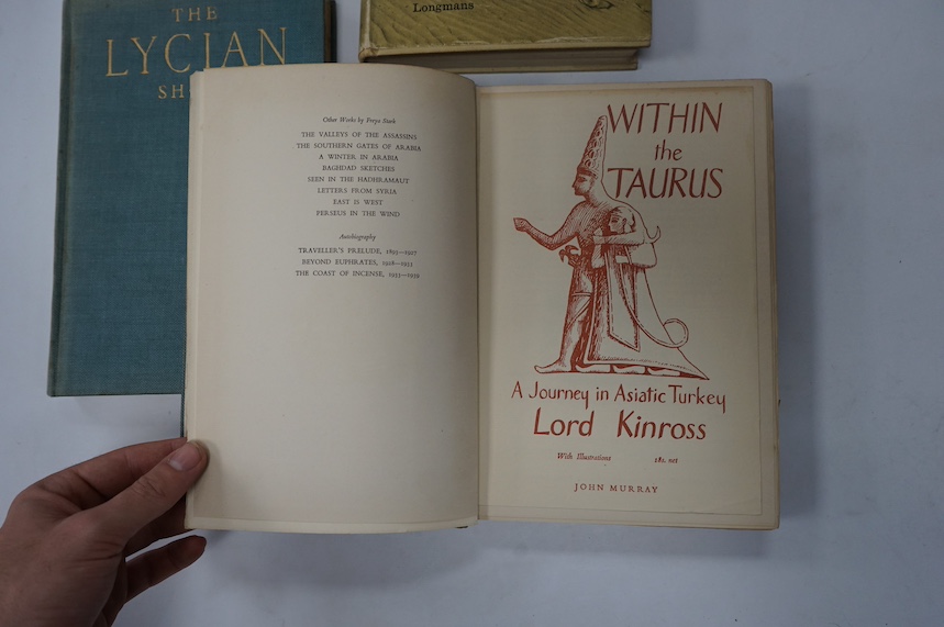 Stark, Freya - The Lycian Shore. First Edition. folded map and num. photo. plates; publisher's cloth - 1956; Thesiger, Wilfred - Arabian Sands. First Edition. folded map in end flap, num. photo. plates; publisher's cloth